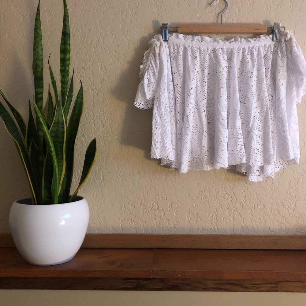 White flowy off the shoulder top